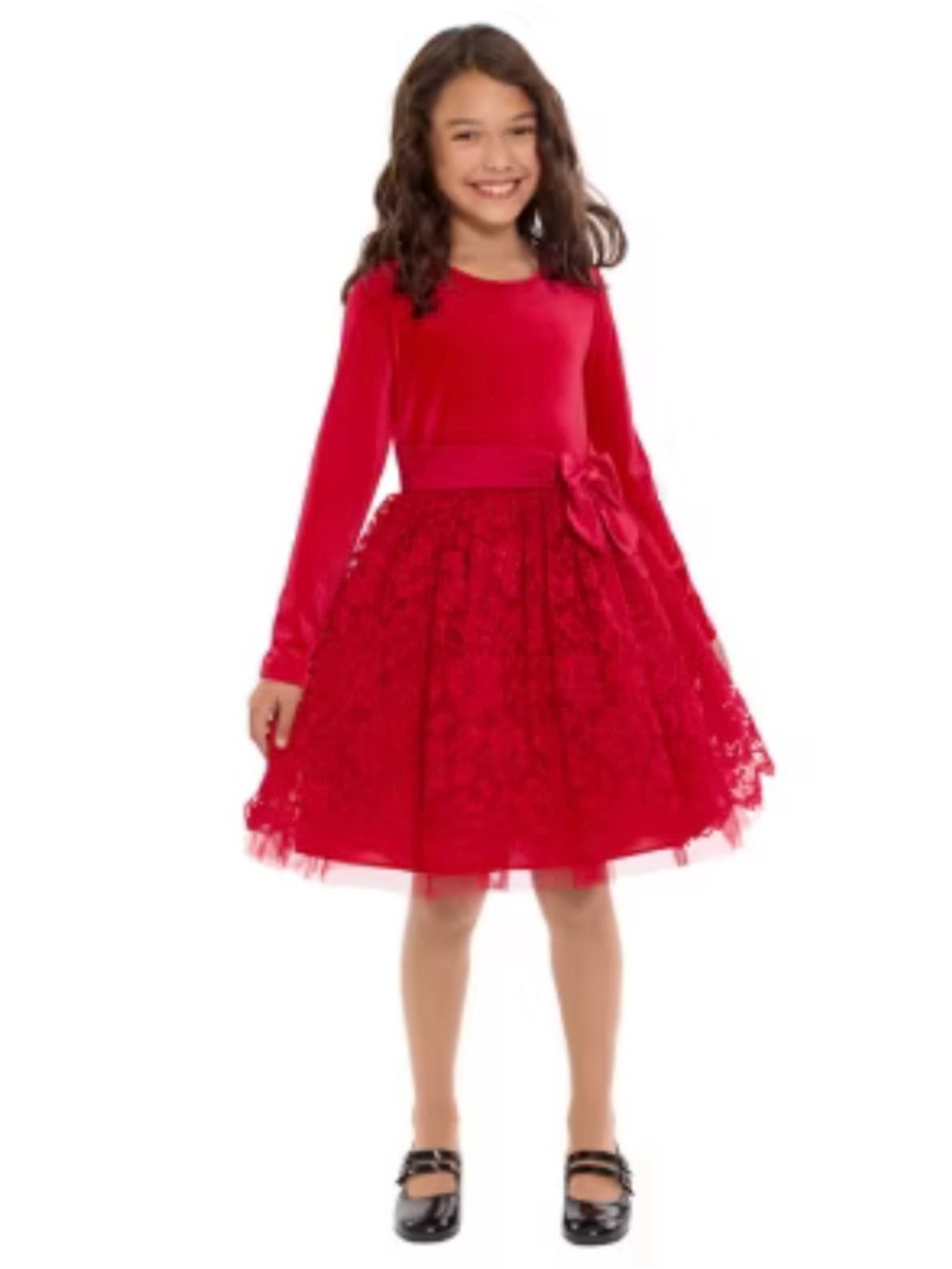 Bonnie Jean Red Lace & Tulle Party Dress